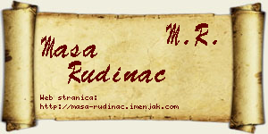 Maša Rudinac vizit kartica